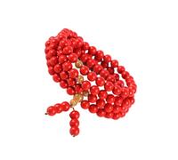 ifundom Bracciale Donna Uomo Moda Buddhismo 108 Sfere Rotonde di Zinnober Rosso, Design Unico e Chic, Facile da Abbinare Abiti Casual e Formali