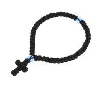 ifundom Bracciale Intrecciato da Preghiera Croce Nera Gioiello Religioso Decorativo Resistente allo Sbiadimento Leggero e Comodo da Polso per Uomini e Donne Accessorio Versatile per