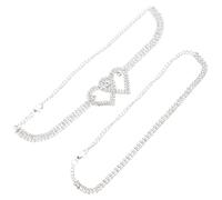 ifundom Cavigliera Bracciale Lega Argento Cristalli Donna a Forma di Cuore Resistente allo Sbiadimento Delicato e Adatto per Spiaggia Estiva e Halloween