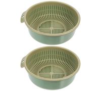 ifundom Cestello Scolapasta Doppio Strato Staccabile da Cucina, Cestino per Lavaggio e Drenaggio di Verdure e Frutta, Set 2 Pezzi Design Rotondo e Foro per Appendere, per Casa e