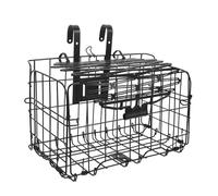 ifundom Cestino Anteriore Pieghevole per Bicicletta in Ferro Resistente con Coperchio, Cestino Posteriore Pieghevole per Adulti con Sgancio Rapido, per Trasporto Frutta, Verdura