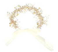 ifundom Cintura da Sposa Regalo Ricordo in Lega Perle e Cristalli Elegante Accessorio per Abito da Damigella e Cerimonia Decorazione Matrimonio Oro