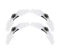 ifundom Clip per Scarpe Argento a Forma di D'angelo, 4 Pezzi Rimovibili in Lega e Tessuto, Stile Gotico per Matrimonio o Uscita Casual