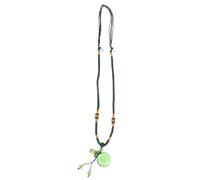 ifundom Collana Aromaterapia con Pendente Profumo in Vetro Verde Corda Intrecciata Resistente Accessorio Elegante per Eventi Speciali e Uso Quotidiano