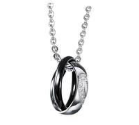 ifundom Collana Ciondolo ad Anello in Acciaio Inossidabile per Coppie, Gioielli da Collo Romantici la Festa degli Innamorati, Regalo Elegante per Feste e Uso Quotidiano