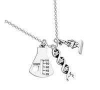 ifundom Collana Ciondolo Creativo Dna a Forma di Microscopio, Gioielli da Collo in Lega Leggera per Insegnanti, Regalo la Giornata degli Insegnanti e Accessorio Festa Elegante