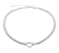 ifundom Collana e Pendente a Forma di Cuore Argento Choker Girocollo Donna in Acciaio Titanio Resistente All’usura Design a Catena Snake Bone Elegante e Contemporaneo