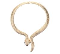 ifundom Collana Girocollo a Forma di Serpente in Lega Dorata Collana Bavaglino Vintage per Donna Decorazione Collo per Feste di Halloween e Abbigliamento Casual