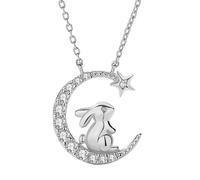 ifundom Collana per Donna a Forma di Coniglio in Argento 925 Stelle e Catena Delicata per Collo Gioiello Elegante per Feste Compleanni e Occasioni Speciali