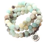 ifundom Collana Perline 108 Naturali 8Mm Braccialetto da Meditazione e Decorazione Lotus Unisex per Yoga e Preghiera