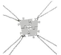 ifundom Collana Puzzle Ciondolo Geometrico in Lega, Set di Collane Dell’amicizia Divise a Quattro Cuciture, Regalo per Amiche e Compleanni, Gioielli Femminili per Simboleggiare L’amicizia