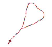 ifundom Collana Rosario Ciondolo Croce in Legno, Design Unico Elegante e Semplice, per Feste e Viaggi