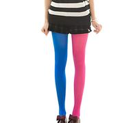ifundom Collant a Lunghezza Intera da Donna Rosa Zaffiro Rosso Collant Bicolore Legging Costume Formato Libero Due Calze Legging da Donna