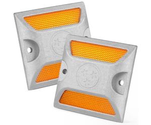 ifundom Confezione da 2 catarifrangenti stradali da 4 pollici, marcatori stradali ad alta riflettività per dossi, marciapiedi, attraversamenti pedonali, autostrade e vialetti.