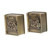 ifundom Contenitori Per i Primi Dentini e Riccioli Per Bambini, Scatole in Metallo Design Animale, Leggero e Resistente Per Conservare Ricordi Neonati, Set Da 2 Custodie Portaoggetti