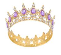 ifundom Corona da Principessa Vintage Strass Grandi da 5" - Tiara Elegante da Sposa e Copricapo Feste, Balli di Fine Anno e Compleanni - Accessorio Chioma Leggero e Raffinato