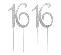 ifundom Decorazione per Torta Strass 16° Compleanno 2 Pezzi Topper per Torta Scintillante Anniversario e Matrimonio Decorazioni Numeri per Feste Adulte e Ricorrenze