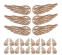 ifundom Decorazioni Natalizie Forma di Piume D'angelo in Legno 50 Rustici ed Eleganti e Versatili per DIY per Artigianato Natalizio