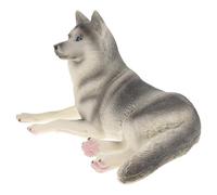 ifundom di Simulazione Husky in Plastica Grigia Figurina di Cane Realistico per Decorazione Cameretta Statuetta di Animale Piccolo e Sicuro al