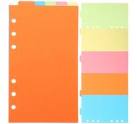 ifundom Divisori per Raccoglitori ad Anelli A5 Colorati Carta di Ricambio Spessa e Resistente per Quaderni Scolastici e Ufficio Set da 6 Schede per Indicizzazione Perforate Organizer