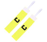 ifundom Fascia Capitano Calcio 2 Pezzi in Nylon Elastico e Confortevole da Braccio per Calcio e Sport di Squadra, Regolabile, Colore Giallo