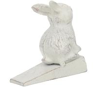 ifundom Fermaporta Fermaporta Pesante Semplice ed Elegante in Ghisa Bianco a Forma di Coniglio per Riduzione Rumore Design Inclinato per Giardino e Casa