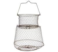 ifundom Gabbia per Pesca in Inossidabile Rete Trappola Portatile per Pesci Gamberetti e Granchi Strumento Compatto e Resistente per Pescatori