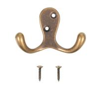ifundom Gancio Doppio in Ottone per Cappelli e Cappotti, Colore Caffè | Decorativo, Robusto e Facile da Installare, per Bagno, Porta e Ingresso, Finitura Bronzo Anticato
