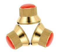 ifundom Gd204 Manopole Per Chitarra E Basso 3 Pezzi Manopole Di Controllo Del Volume E Del Tono A Cupola Pietra Rossa Adatte Per Chitarre Elettriche