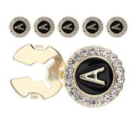 ifundom Gemelli per Camicia da Uomo Lettera a Placcati Oro Set 6 Pezzi, Bottoni per Polsini Eleganti per Matrimonio e Smoking, Accessori Formali per Sposi e Testimoni
