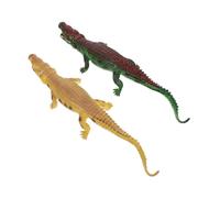 ifundom Giocattolo Alligatore Realistico 40 Cm in Gomma Morbida Set 2 Pezzi Suono Urlante per Gioco Educativo da Bagno Colore Verde e Marrone