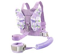ifundom Imbracatura Antismarrimento per Ragazzi Bracciale Rotante 360° in Cotone e Poliestere, Design Farfalla Porpora, per Passeggiate All'aperto e Parchi