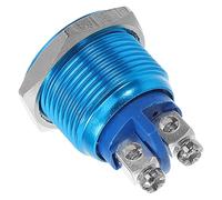 ifundom Interruttore Pulsante Metallo per Montaggio Pannello con Azione Momentanea Autolock Terminali Vite per Auto Camion e Barche Resistente e Facile da Usare Colore Blu