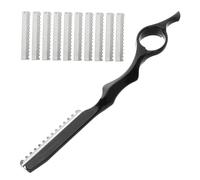 ifundom Kit di Strumenti per Salone con Rasoio per Chioma in Acciaio Nero, Sfoltitore e Modellatore di Capelli, 11 Pezzi per Uso Professionale e Domestico