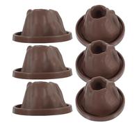 ifundom Kit Scientifico Vulcanico 6 Pezzi in Plastica Resistente Colore Caffè, Set Fai da Te per Esperimenti Sulle Eruzioni Vulcaniche, Educativo per Progetti Scolastici e Fiere