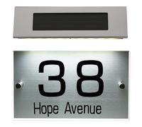 ifundom Lampada Solare per Numeri Civici da Esterno, Luce LED 18 LED Bicolore, Targa Indirizzo Sensore Crepuscolare, Segnaletica Luminosa per Giardino e Casa