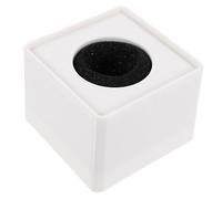 ifundom Microfono Bandiera Logo Stazione in Abs Quadrata, Supporto Per Microfono Professionale Da Intervista, Foro Regolabile e Design Portatile Bianco, Adatto Per Giornalisti e Reporter