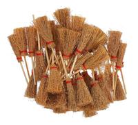 ifundom Mini Scopa di Legno 50 Pezzi Ornamento in Miniatura per Casetta da Gioco Decorazione a Tema Halloween per Micro Paesaggi e Ambienti Cosplay