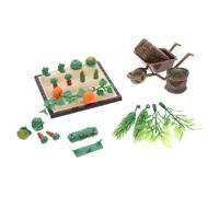 ifundom Miniature Farm Tools con Mini Vegetables Carretto da Giardino e Paglia Micro Paesaggio Dollhouse Accessori per Scenari Agricoli