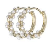 ifundom Orecchini Donna Perle Irregolari e Design a Intreccio in Lega Oro, Eleganti e Unici, Adatti a Vestiti Formali e Casual, Mostrano Personalità e Stile