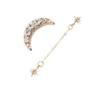 ifundom Orecchini Donna Perno con Catena Creativa Stella e Mezzaluna Dorati Gioielli Moda Resistenti e Versatili per Feste e Uso Quotidiano