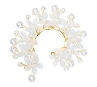 ifundom Orecchini Ear Cuff da Donna a Clip Non Piercing a Forma di Fiore Perle Regolabili e Artigianali Ear Jacket Boho Eleganti per Matrimonio e Cosplay Fate Halloween Set 2 Pezzi