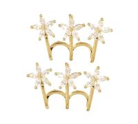 ifundom Orecchini Per Donna a Cerchio D’oro Design a Tre Artigli a Forma Di Fiore, Polsino Avvolgente Effetto Piercing Multiplo, Per Feste e Cerimonie, Ipoallergenici e Confortevoli