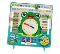 ifundom Orologio Didattico di Legno per Ragazzo Ragazza con Calendario Integrato Gioco Educativo Montessori per Insegnare Date Strumento Cognitivo per La Classe e Apprendimento dei Piccoli