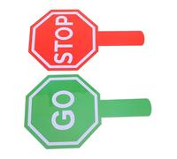 ifundom Palette Interattive Bifacciali per 2 Pezzi, Segnali Stradali di Stop e Attraversamento, Plastica Resistente e Portatile per Educazione alla Sicurezza Stradale e Giochi in Classe