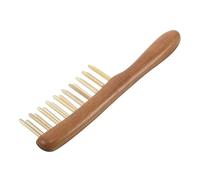 ifundom Pettine Massaggiatore Strumento Manuale Chioma in Legno e Corno di Pecora per Massaggio del Cuoio Capelluto Ergonomico per Tutti i Tipi di Chioma e Generi