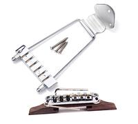 ifundom Ponte Per Chitarra in Palissandro - Ponte Per Chitarra Jazz in Argento - Archtop Semi-cavo 6 Corde Regolabile