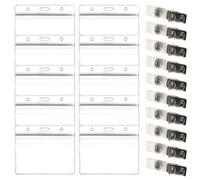 ifundom Portabadge Trasparente 20 Pezzi Clip e Custodia Protettiva 4×3 Pollici Supporto Semplice per Badge Dipendenti per Ufficio Scuola e Viaggi