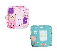 ifundom Sacchetti Portaassorbenti Impermeabili Cerniera, Set da 2 Pezzi Tascabili per Assorbenti Igienici e Piccoli Oggetti, Borse Portaoggetti per Viaggi, Scuola e Uso Stili multipli