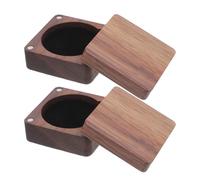 ifundom Scatola Porta Monete in Legno Noce Nero 2 Pezzi 4,8x4,8x2,5 Cm Organizer Piccolo Espositore per Medaglie da Collezione Protezione umidità e Usura per Collezionisti